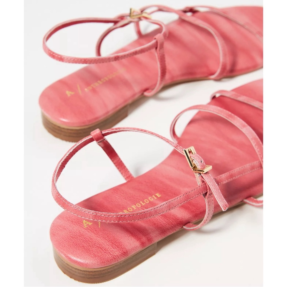Anthropologie Ava Salmon Pink Strappy Sandals NWT Size 9 - Picture 4 of 11